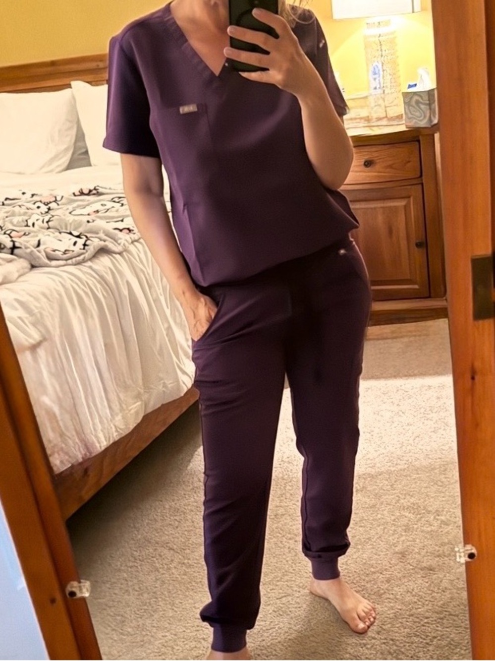 Figs Women's Jogger Scrub Set in Deep Purple